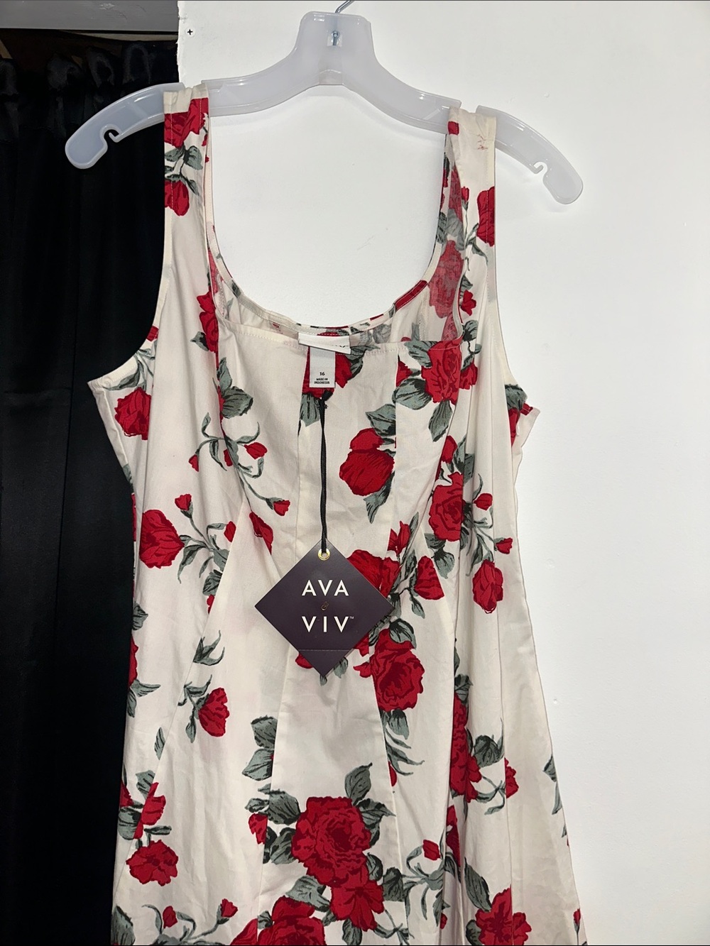 Ava & Viv Maxi Dress with Red Rose Print